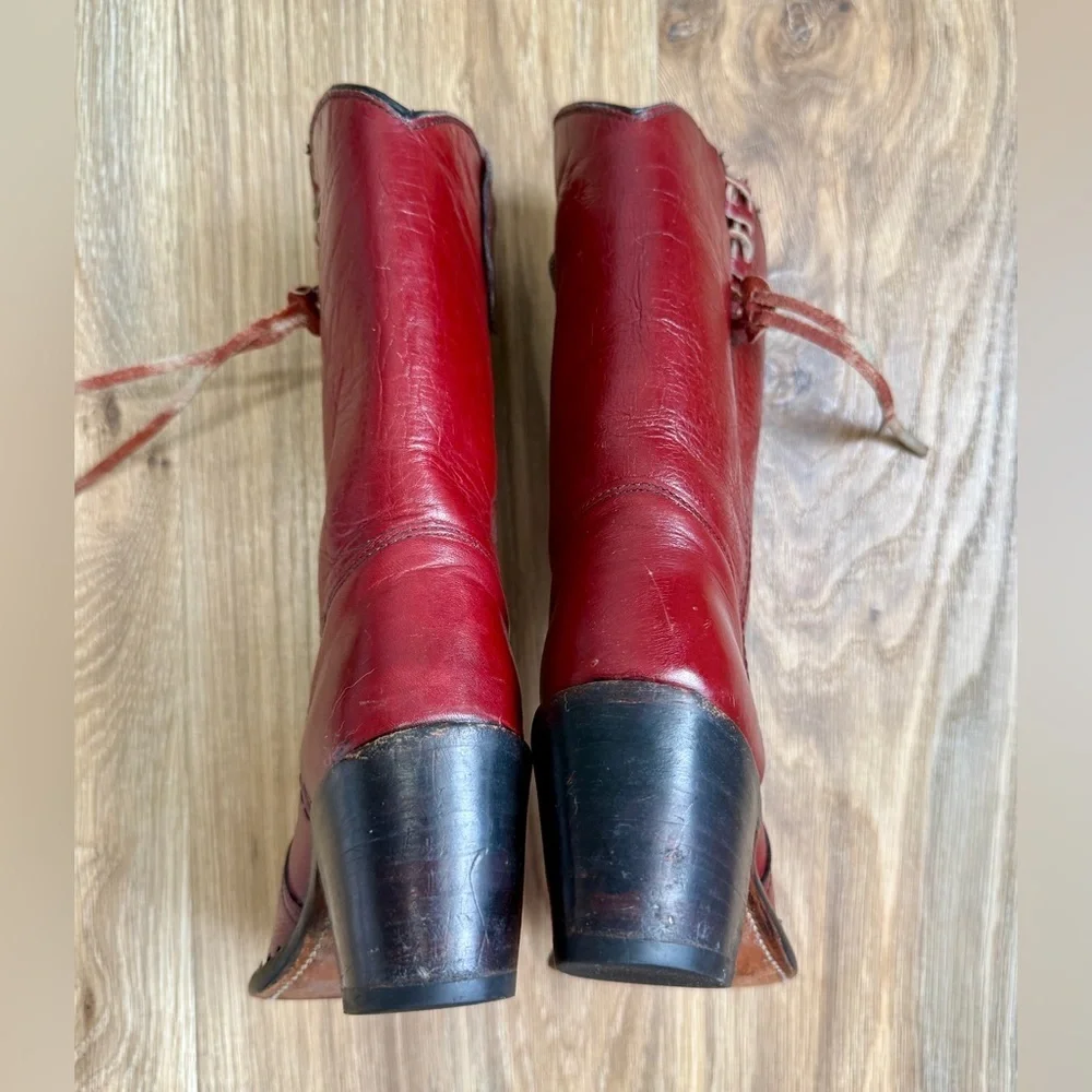 Miss Capezio Boots Burgundy Western Cowgirl Boots Size 6.5 M EUC - Picture 6 of 7